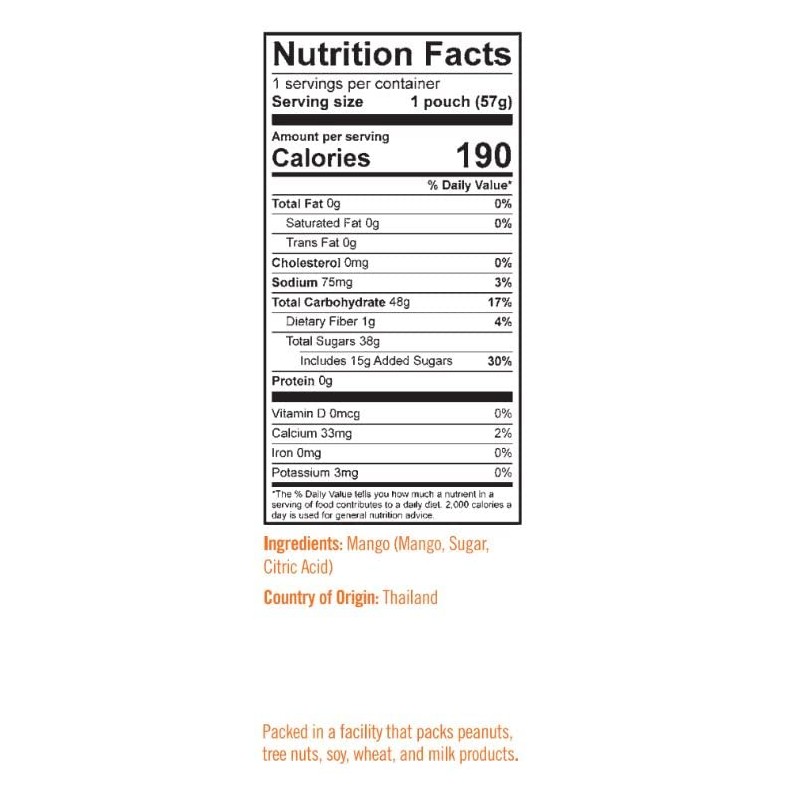 Sweetened Mango Bites (8 x 2oz. Bags)