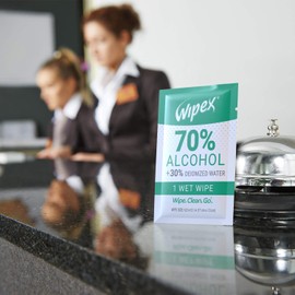 Wipex 70% Isopropyl Alcohol Wipes Individually Wrapped Sachets, Large Electronic wipes in Dispensing Box, Alcohol Prep Wipes, Screen Wipes for Electronics & Gadgets, Towelette Tech Wipes for Sanitizing, Travel Size, 100 Count (Pack of 1)