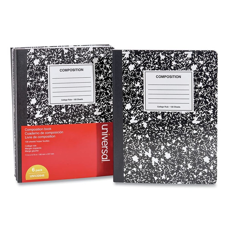 Universal 20946 Composition Book, College Rule, 9 3/4 x 7