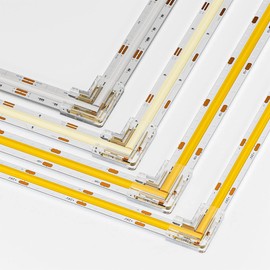 BTF-LIGHTING FCOB CCT Transparent Gapless L-Shaped Connector Kit 4 Pieces L-Shaped 3 Pin 10 mm Clear Connector Suitable for Solderless and Terminal Extension Connections