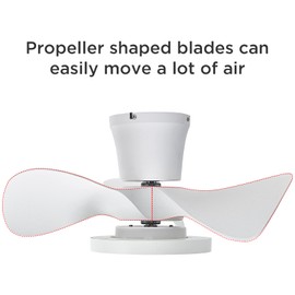 ocioc Quiet Ceiling Fan with LED Light 22 inch Large Air Volume Remote Control for Kitchen Bedroom Dining Room Patio