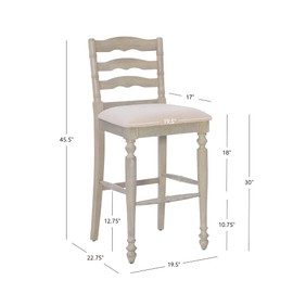 Linon Stool, White Wash