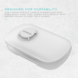 AIRPOP Pocket Case for Reusable Face Mask, Suitable Pocket Face Mask Reusable Kids Face Masks, Portable Carry Case for Mask, White