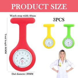 KxrTpx 3 Pack Fob Watches for Nurses, Fob Watch, Nurse Watch ob Easy to Carry Doctor Chest Clock Suitable for Health Care Nurse Doctor Paramedic