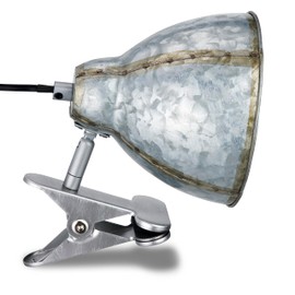 REV Clamp Lamp in Trendy Retro Look with E27 Socket Zinc Colours - Reading Lamp Bed IP20 Swivelling with Metal Lampshade - Clamp Light for Bed Frame with Socket Connection