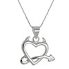 jewellerybox Large Sterling Silver Devil Heart Pendant on Chain -
