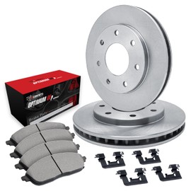 R1 Concepts Rear Brakes and Rotors Kit |Rear Brake Pads| Brake Rotors and Pads| Optimum OEp Brake Pads and Rotors |Hardware Kit|fits 2010-2011 Ford F-150