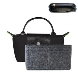 RYYXZXL Bag Organizer for Long champ Small Handbags Timid Bag Storage and Organization Inner Pocket Liner Felt-Mini Size (Dark Gray)