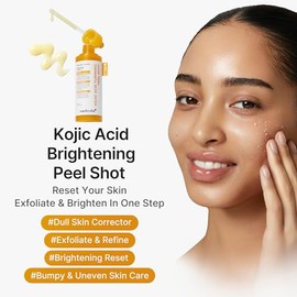 medicube Peel Shot with Kojic Acid Turmeric | Reset in One Step | Gentle Exfoliating Serum with BHA, LHA, PHA for Dead Skin Cells, Blackheads, Excess 