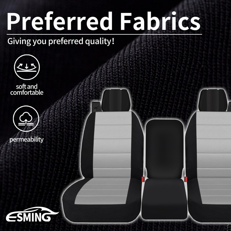 ESMING 40/20/40 Durable Oxford Fabric Front Split Bench Seat Covers