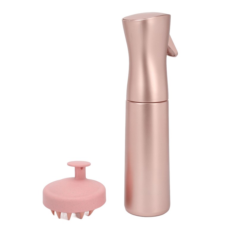 Hair Shampoo Brush Pink 300ml Spray Bottle Silicone Massage Scalp