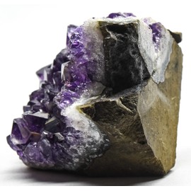 130g 2.4" Deep Purple Amethyst Quartz Cluster Natural Sparkling Gemstone Crystal Mineral Rough Geode Specimen - Uruguay + One Polished Clear Quartz Cabochon