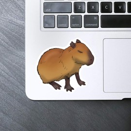Medium 100mm 'Sleepy Capybara' Permanent Sticker Decal for Cars/Windows/Bins/Walls etc (DW00112581)
