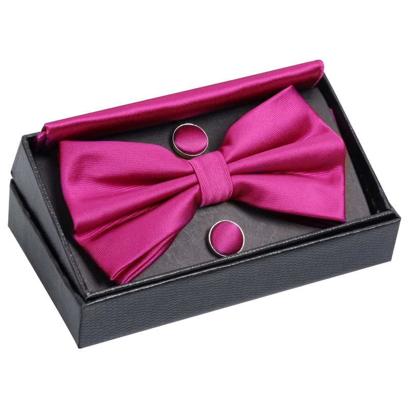 Alizeal Men's Tuxedo Bow Tie Hanky Cufflinks Set -