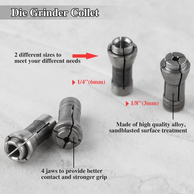 LEONTOOL 4 Pcs Die Grinder Collet Grinding Machine Clamping Collet