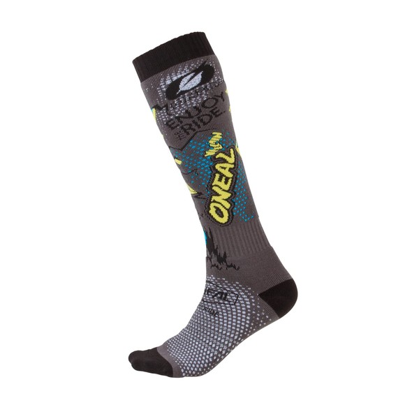 O'Neal 0356-743 Unisex-Adult Pro MX Socks (VILLAIN) (Gray, One Size)