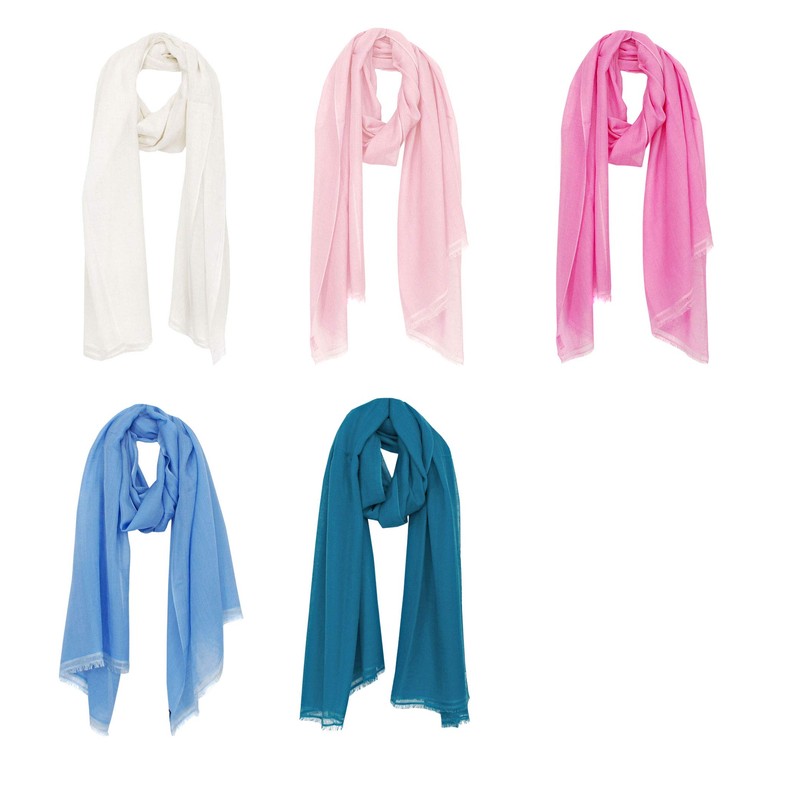 Bovari Women's Pashmina Cashmere Scarf - 70% Cashmere 30% Silk