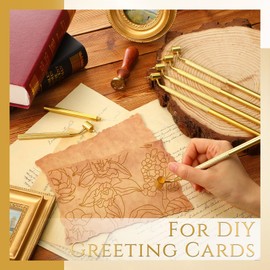 Gersoniel 4 Pcs 0.5mm Detailing Fine Painting Pen Gold Fluid Writer Touch up Paint Applicator Pen Precision Pen for Rock Chips and Scratch Repair Tip Brass Construction