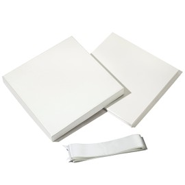 RUSPEPA Medium Birthday Gift Box with Lids, Ribbon and Tissue Paper, Collapsible Gift Box - 1 Pcs, 23 x 23 x 23 cm, White