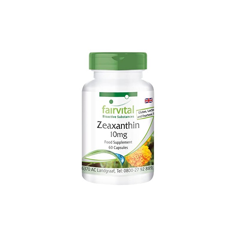 Zeaxanthin 10mg - Vegan - HIGH Dosage - 60 Capsules