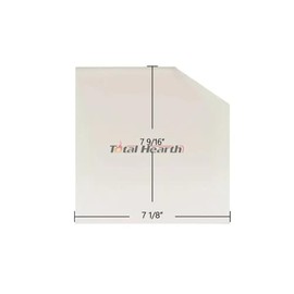 Total Hearth Alaska 7G23FV 23" Fireview Replacement Glass – 7 1/8" x 7 9/16" with Notch Cut (Part #7G23FV) - Pyro Glass