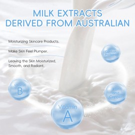 Milk Skincare Set,Beauty Gift Sets for Teenage Girls,Milk Skin Care Sets & Kits,Glowing Facial Kits for Women with Cleanser,Toner,Serum,Cream,Eye Cream,Deep Hydrating,Smoothing(5PCS)