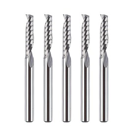 SpeTool Aluminium Milling Cutter 3.175 mm (1/8 Inch) Shank CNC Wood Solid Carbide 15 mm Cutting Length End Mill for Aluminium and Plastic Pack of 5