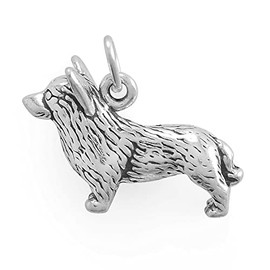 Charm - Sterling Silver - Jewelry - Pendant - Welsh Corgi Dog Breed 3D