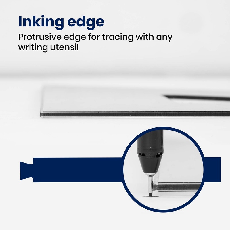 Pacific Arc Drafting Triangle, 4-inch, 45/90 Degrees, w/Inking Edge, Topaz