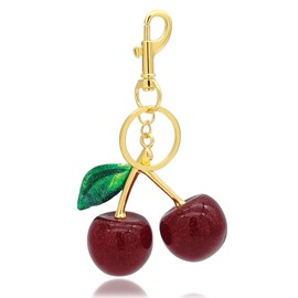 Beljeley Cute Red Cherry Keychain Charm for Women - Aesthetic Purse & Bag Accessory, Perfect for Car Keys Handbags and Christmas Wine