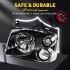 Mayello-autoem Pair Black Headlights For 01-04 Nissan Frontier XE/SE Left&Right