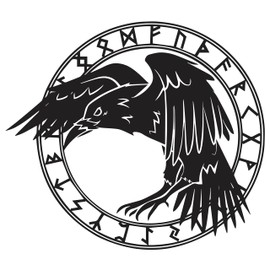 Norse Raven Decal, Runic Decal, Viking Decal, Raven Decal for Car, Bird Decal, Viking Truck Decal