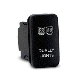 CH4X4 Push Switch for Toyota Tacoma, FJ Cruiser, Land Cruiser, Fortuner, Hilux, 4Runner, Prado 12V 3Amp - Dually Lights Symbol - Amber LED