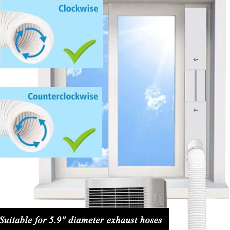 Portable Air Conditioner Window Seal Kit with Coupler,Adjustable Vertical/Horizontal Sliding