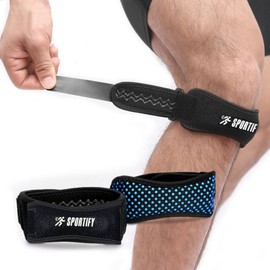 SPORTIFY Correa Meñisquera Rodillera de Soporte para Rótula con Alma de Gel de Silicón (1 pieza) para Aliviar el Dolor de Rodilla. Util en Senderismo Soccer Basketball Correr Tenis Tendonitis y Todo Tipo de Ejercicio que Involucre el Dolor de Rodilla Mat