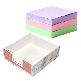 Rose Gold Sticky Notes Memo Holder with 300pcs Note Sticky for Desk,Marble Office Supplies Desk Accessories for Office School Home (Rose Gold)