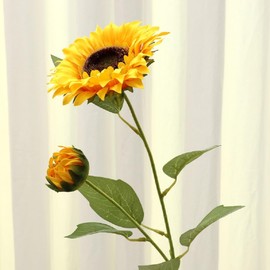 koundeneko Artificial Flowers, Sunflower, Set of 3, Yellow, Sunflower, Non-Withering, Silk Flowers, Gardens, Offices, Cafes, Interior Decorations, Room Decoration, Art Flowers, Weddings, Table