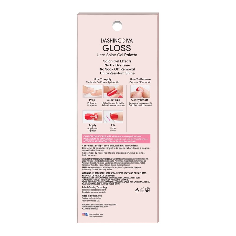 Dashing Diva Gloss Ultra Shine Gel Nail Strips 34 tiras