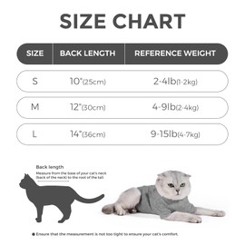 Dotoner Cat Surgery Recovery Suit for Female Male Anti-Licking Pet Surgical Pajamas Long Sleeve Prevent Shedding Cat Spay Recovery Suit&E Collar Alternative Bodysuit for Cats (Grey, Small)
