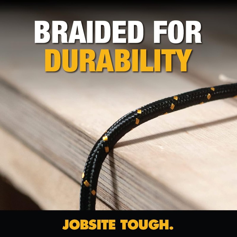 DEWALT Reinforced Braided Cable for Lightning, 10 feet, 3 feet,