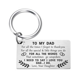 TANWIH Gifts for Dad from Daughter - I Love You Dad Keychain - Dad's Birthday Christmas Father's Day Keychain Gift from Daughter