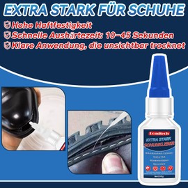 Bondtech Schuhkleber Extra Stark Wasserfest 30 g, Schuhsohlenkleber mit Anti-Austrocknungs-Spitze, Kleber fr Schuhe & Sportschuhe, Stiefel, Sandalen, Stiefel, Leder, Ceramic, Handtasche, Wasserdicht