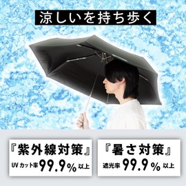 OUTDOOR PRODUCTS 10002528 Folding Umbrella, Rain Umbrella, Parasol, For Both Sunny and Rain, Parasol, Brand, Unisex, Fiberglass, Durable, 22.8 inches (58 cm), Black