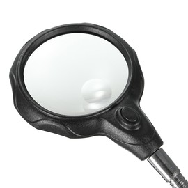 LED Magnifying Magnifier Glass with Light On Stand Clamp Arm for Jewellery Making Black