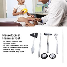 Juego de Martillos Neurológicos de Acero Inoxidable de 5 Piezas conErgonómico, Kit de Examen Multifuncional para elNervioso