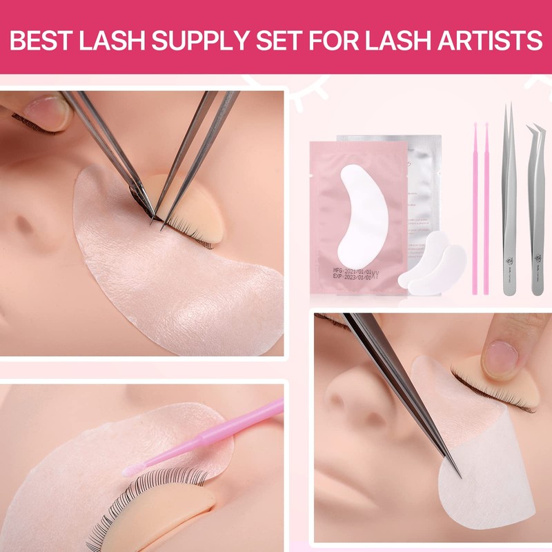 Pretty memory 152 PCS Eyelash Extension Kit with Lash Mannequin