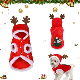GUBOOM Dog Costumes Christmas Elk Costume, Christmas Dog Clothes, Christmas Cat Clothes, Dog Costume Dogs Christmas, Dog Christmas Costume for Winter Christmas Dog Clothing Red