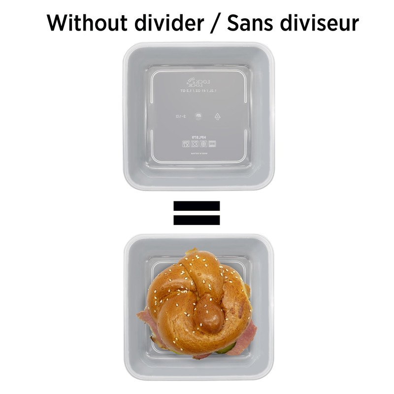 Starfrit LocknLock Plastic Divided Lunch Container - Removable Divider -