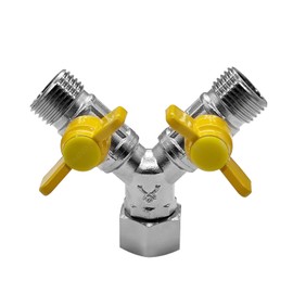 BesNPT G1/2" Female x Male x Male Y-Shape 3-Way Shut-Off Valve