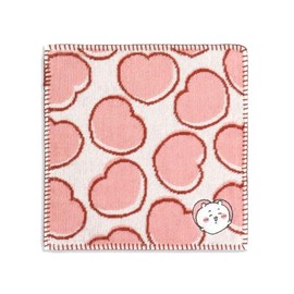 Chiikawa Heart Towel Handkerchief, Pink, Pile 41-1170080, Approx. 9.8 x 9.8 inches (25 x 25 cm)